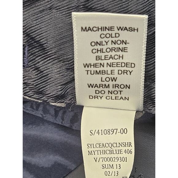 Banana Republic Size 4 Geometric Circle Printed Cotton Shorts Navy Blue White - Picture 8 of 9